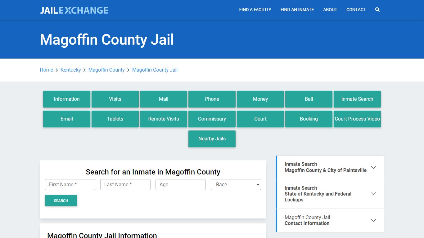 Magoffin County Jail Roster Lookup, KY, Inmate Search